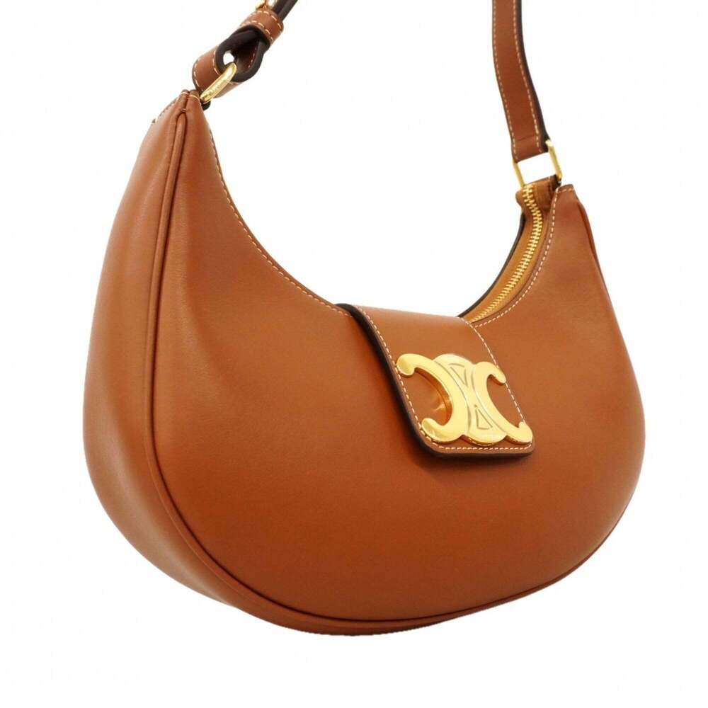 Celine Triomphe Medium AVA Leather Handbag, Brown, Women's - Picture 2 of 7